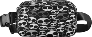Boccsty Halloween Funny Skull Belt Bag for Women Men Fanny Pack Small Waist Pouch Crossbody Bags for Outdoor Hiking Running Travel