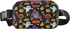 Boccsty Halloween Ghosts Pumpkins Witch Belt Bag for Women Men Fanny Pack Small Waist Pouch Crossbody Bags for Outdoor Hiking Running Travel