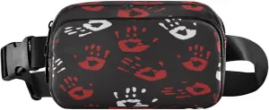 Boccsty Halloween Hand Prints Belt Bag for Women Men Fanny Pack Small Waist Pouch Crossbody Bags for Outdoor Hiking Running Travel