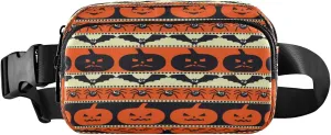 Boccsty Halloween Pumpkins Bats Spiders Belt Bag for Women Men Ghost Fanny Pack Small Waist Pouch Crossbody Bags for Outdoor Hiking Running Travel