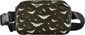 Boccsty Happy Halloween Bat Stars Belt Bag for Women Men Fanny Pack Small Waist Pouch Crossbody Bags for Outdoor Hiking Running Travel