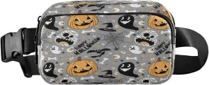 Boccsty Happy Halloween Pumpkin Ghost Belt Bag for Women Men Fanny Pack Small Waist Pouch Crossbody Bags for Outdoor Hiking Running Travel