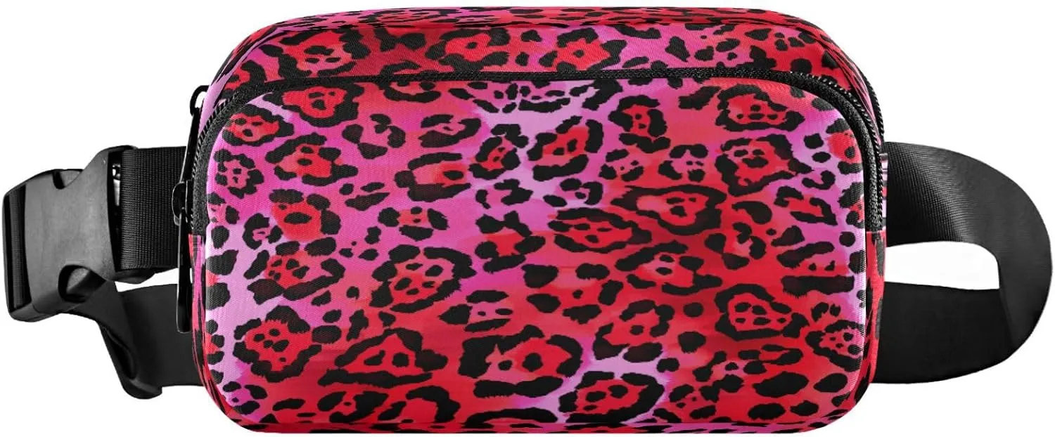 Boccsty Leopard Abstract Colorful Belt Bag for Women Men Fanny Pack Small Waist Pouch Crossbody Bags for Outdoor Hiking Running Travel