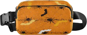 Boccsty Spider Halloween Belt Bag for Women Men Bats Fanny Pack Small Waist Pouch Crossbody Bags for Outdoor Hiking Running Travel