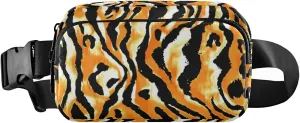 Boccsty Zebra Skin Orange Colorful Belt Bag for Women Men Fanny Pack Small Waist Pouch Crossbody Bags for Outdoor Hiking Running Travel