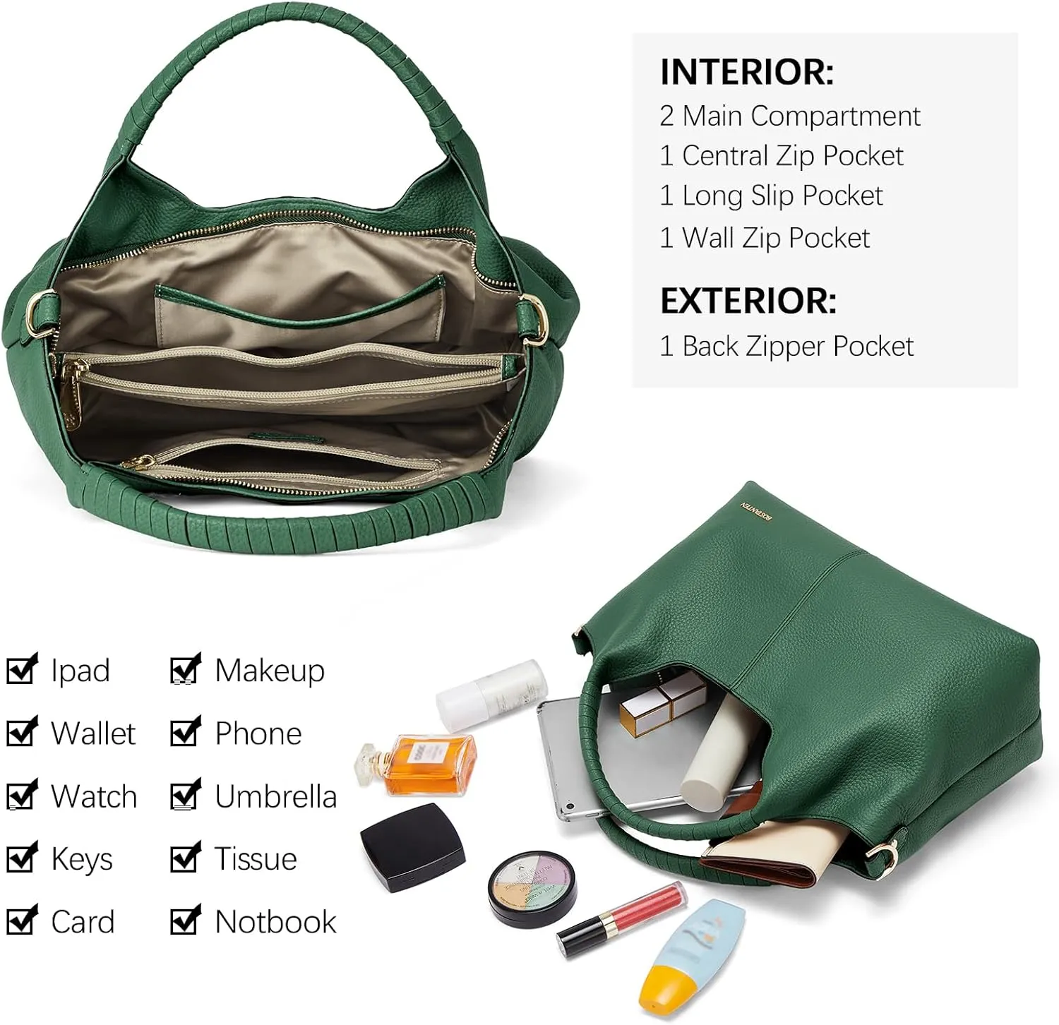 BOSTANTEN Genuine Leather Purses for Women Designer Handbags Crossbody Shoulder Bags Top Handle Satchel with Adjustable Strap