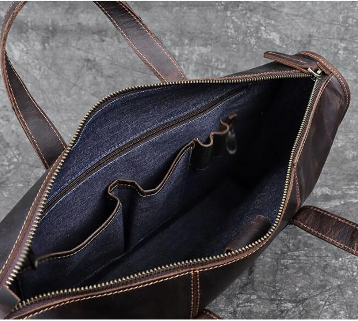 Business Handbags Briefcases Mens Genuine Leather Carrying Cases Messenger Shoulder Bags Laptop Bags