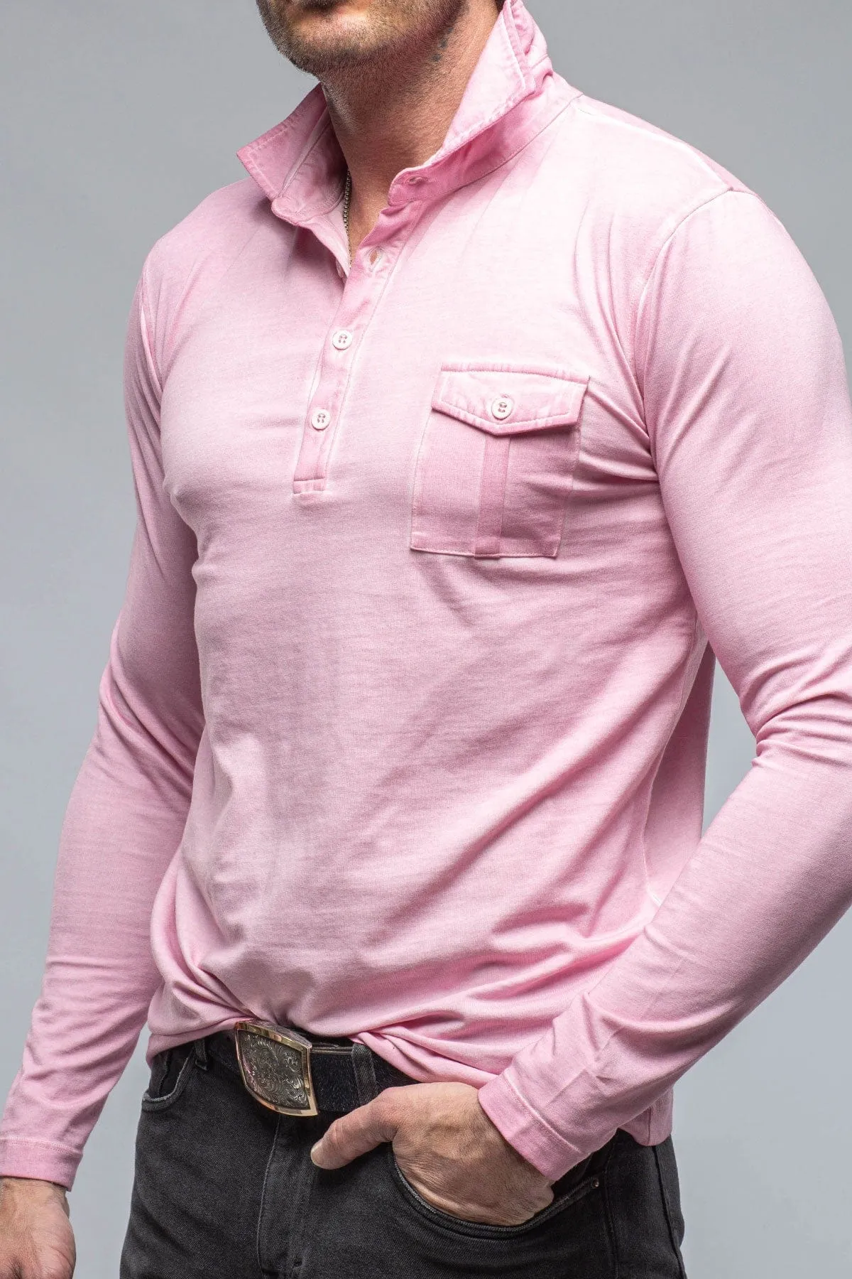 Cafe Paco LS Polo Shirt In Pink