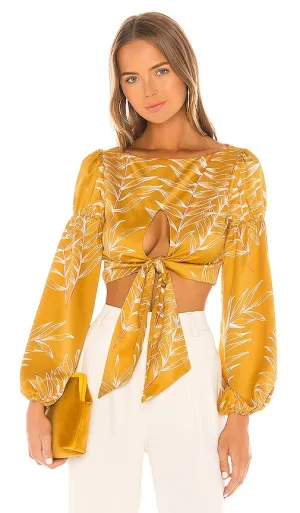 Camila Coelho Marcia Top in Mustard