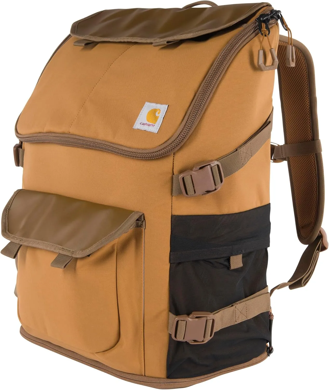 Carhartt 35L Nylon Workday Backpack, Durable Water-Resistant Pack with 15" Laptop Sleeve and Adjustable Shoulder Straps, Brown, One Size