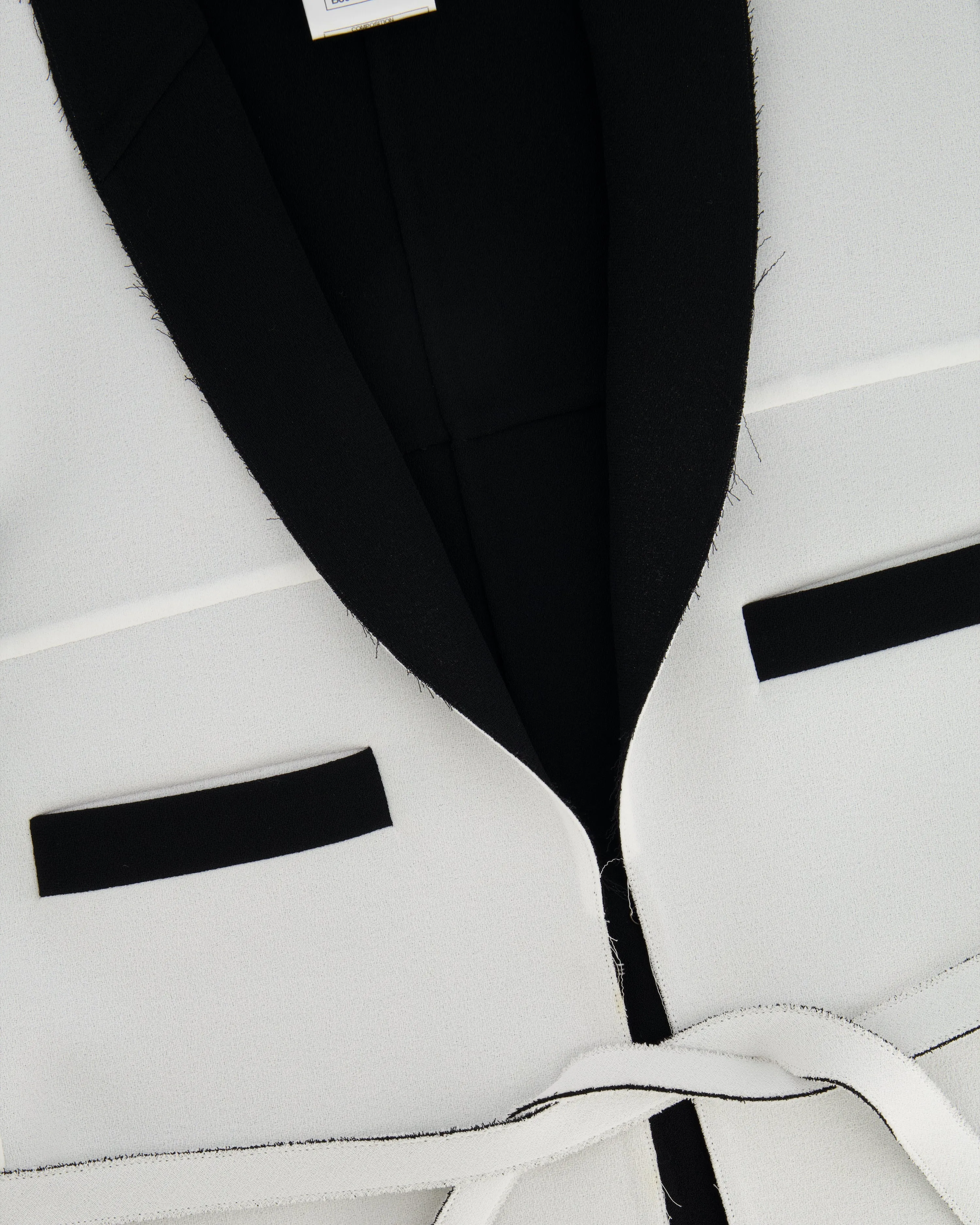 Chanel Light Grey And Black Belted Blazer Jacket With Cc Logo Buttons Size Fr 36 (uk 8)