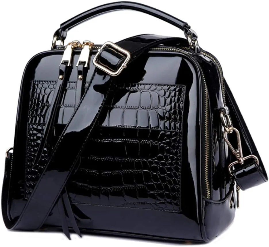 Chikencall Women Patent Leather Handbag and Purses PU Satchels Shoulder Bags Crossbody Bags
