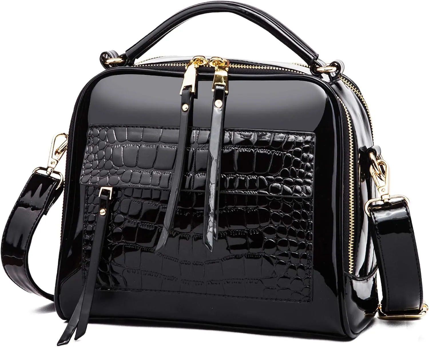 Chikencall Women Patent Leather Handbag and Purses PU Satchels Shoulder Bags Crossbody Bags