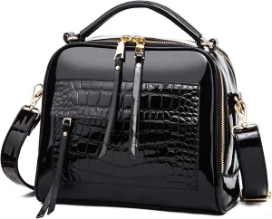 Chikencall Women Patent Leather Handbag and Purses PU Satchels Shoulder Bags Crossbody Bags