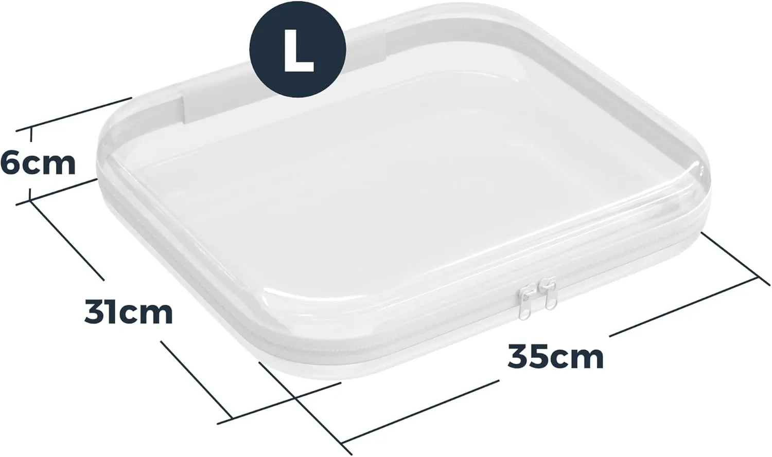 Clear Hard Shell Zipper Case 6 Pack, Clear Travel Makeup Case, Toiletry & Cosmetic Bag, Zippered Toy Storage, Make Up Organizer Pouch, Hard Plastic Toiletry Bag for Travel, 2x 14" 2x 10" 2x 8"