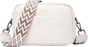 Clear Shoulder Bag 2023 Fashion Simple One Shoulder Crossbody Bag Top Layer Cowhide Small Square Bags (White, One Size)