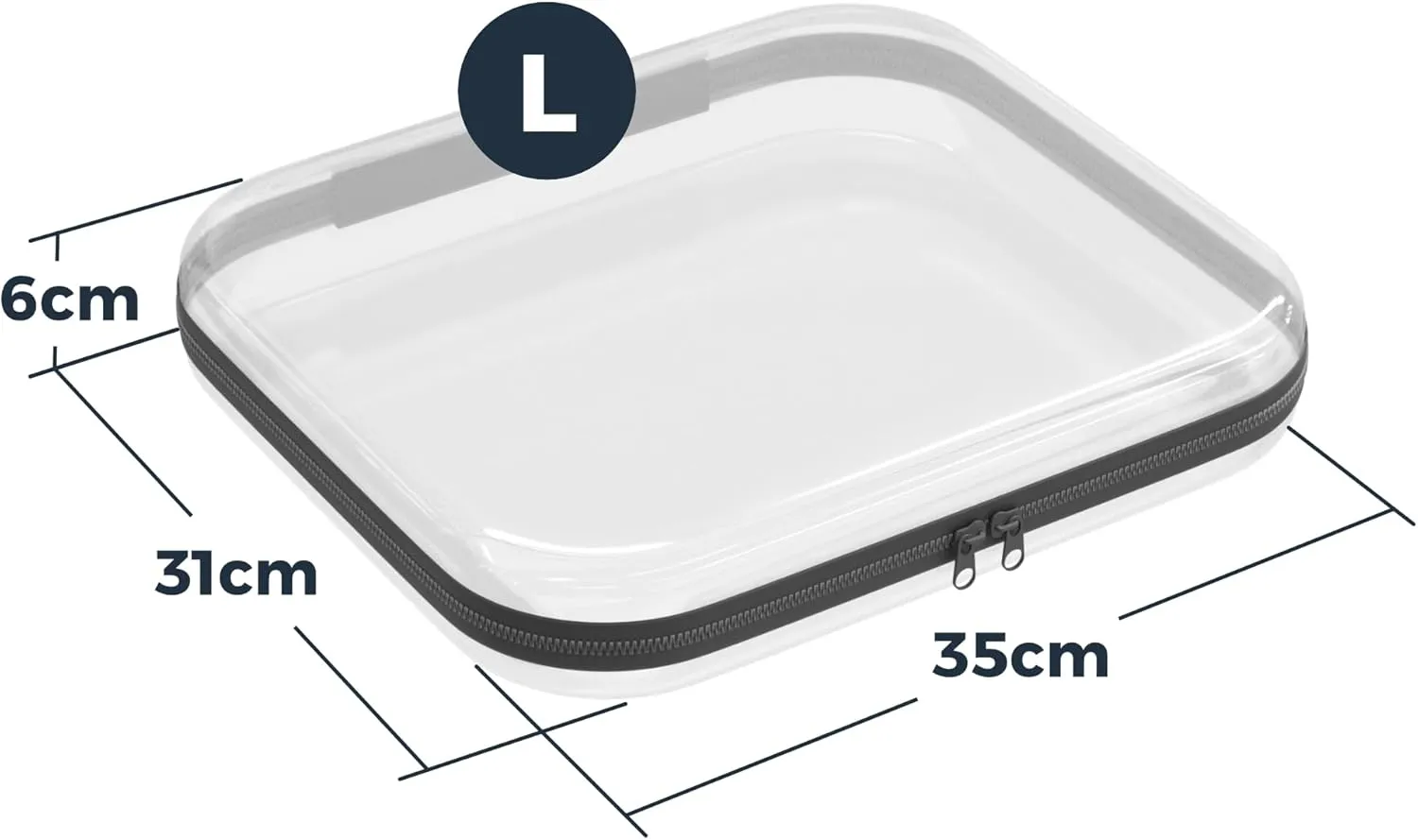 Clear Travel Organizer Bags for Toiletries, 6 Pack Clear Hard Shell Zipper Case, Travel Toiletry Bag for Women, Black Zippered Toy Storage, Make Up Organizer Pouch, Hard Plastic Toiletry Case