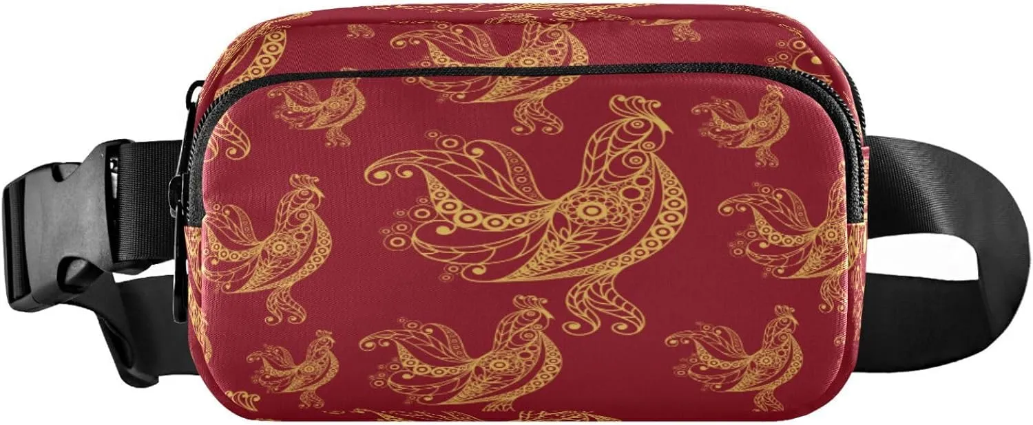 Cock Rooster Belt Bag for Women Men Fanny Pack Small Waist Pouch Crossbody Bags for Outdoor Hiking Running Travel
