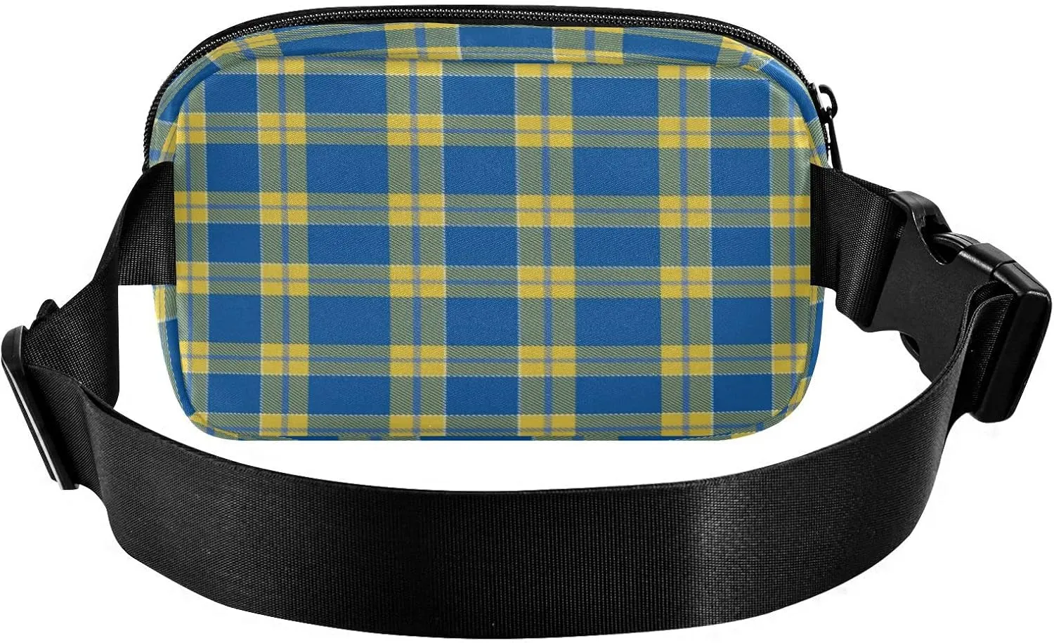 Color Flag Ukraine Belt Bag for Women Men Tartan Plaid Yellow Fanny Pack Small Waist Pouch Crossbody Bags for Outdoor Hiking Running Travel