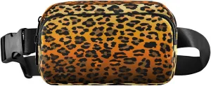 Colorful Leopard Pattern Brown Belt Bag for Women Men Fanny Pack Small Waist Pouch Crossbody Bags for Outdoor Hiking Running Travel