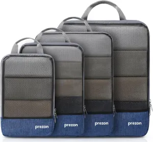 Compression Packing Cubes, Extensible Suitcase Organiser, Packing Organisers for Suitcases, Packing Cubes for Travel or Home Storage4Set-Navy