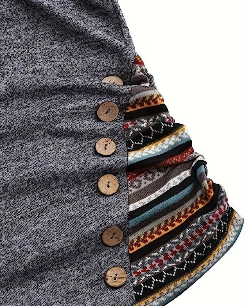Contrast color casual hoodie