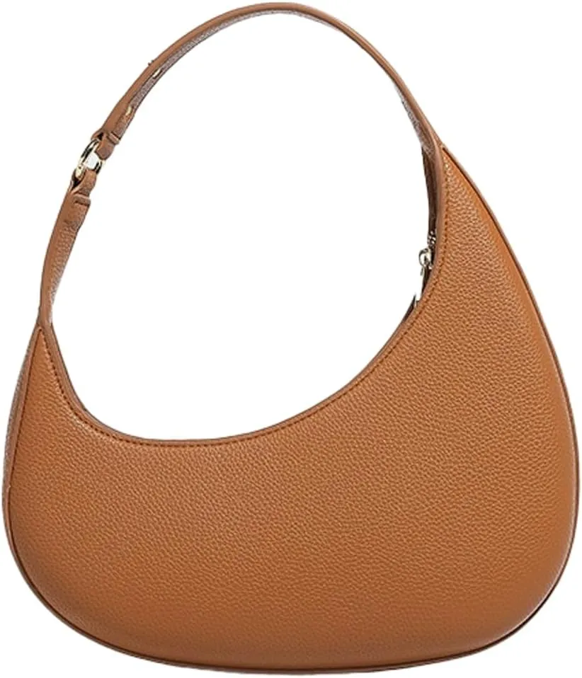 Crescent Shoulder Bag for Women Trendy Small Tote Purse Vegan Leather Clutch Handbag Ladies Satchels