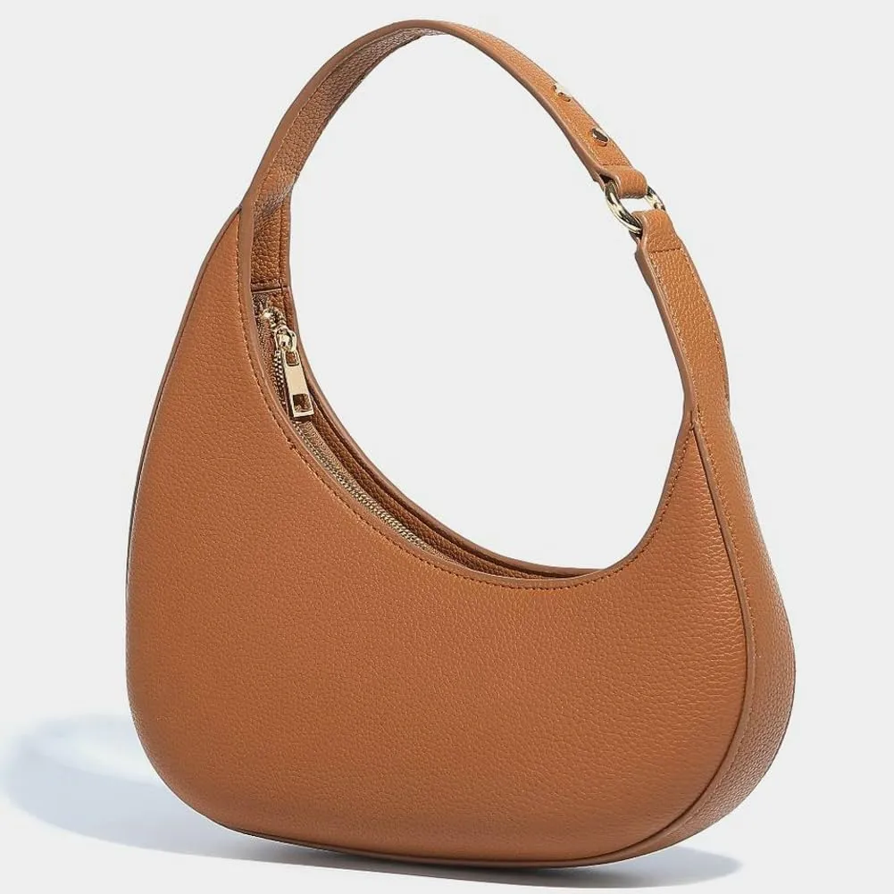 Crescent Shoulder Bag for Women Trendy Small Tote Purse Vegan Leather Clutch Handbag Ladies Satchels