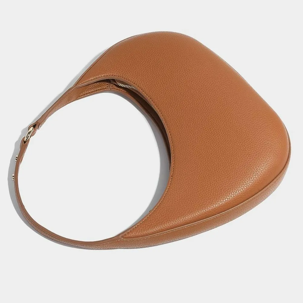 Crescent Shoulder Bag for Women Trendy Small Tote Purse Vegan Leather Clutch Handbag Ladies Satchels