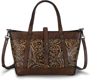 Crossbody Bag for Women Genuine Leather Top Handle Tote Purses Vintage Satchels Handbag