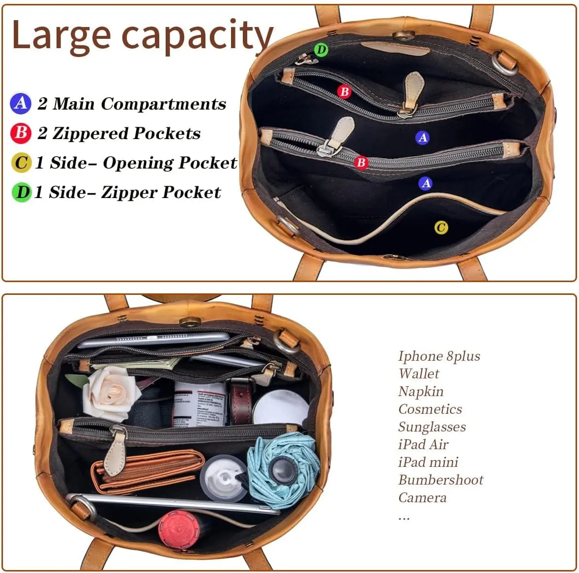 Crossbody Bags for Women Handmade Shoulder Bag Leather Purse Vintage Satchels Handbag