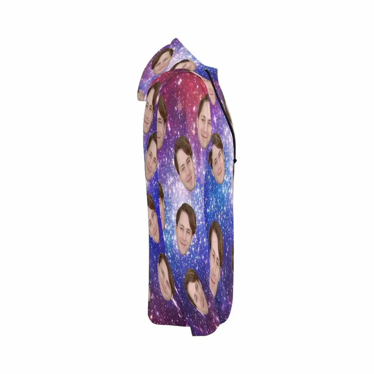 Custom Face Full Zip Hoodie Starry Women's All Over Print Zipper Hoodie with Husband Face
