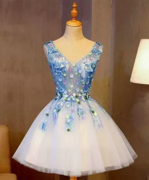 Cute Dresses Blue Dresses Aubrie Lace Homecoming Dresses Dresses Short HH9064