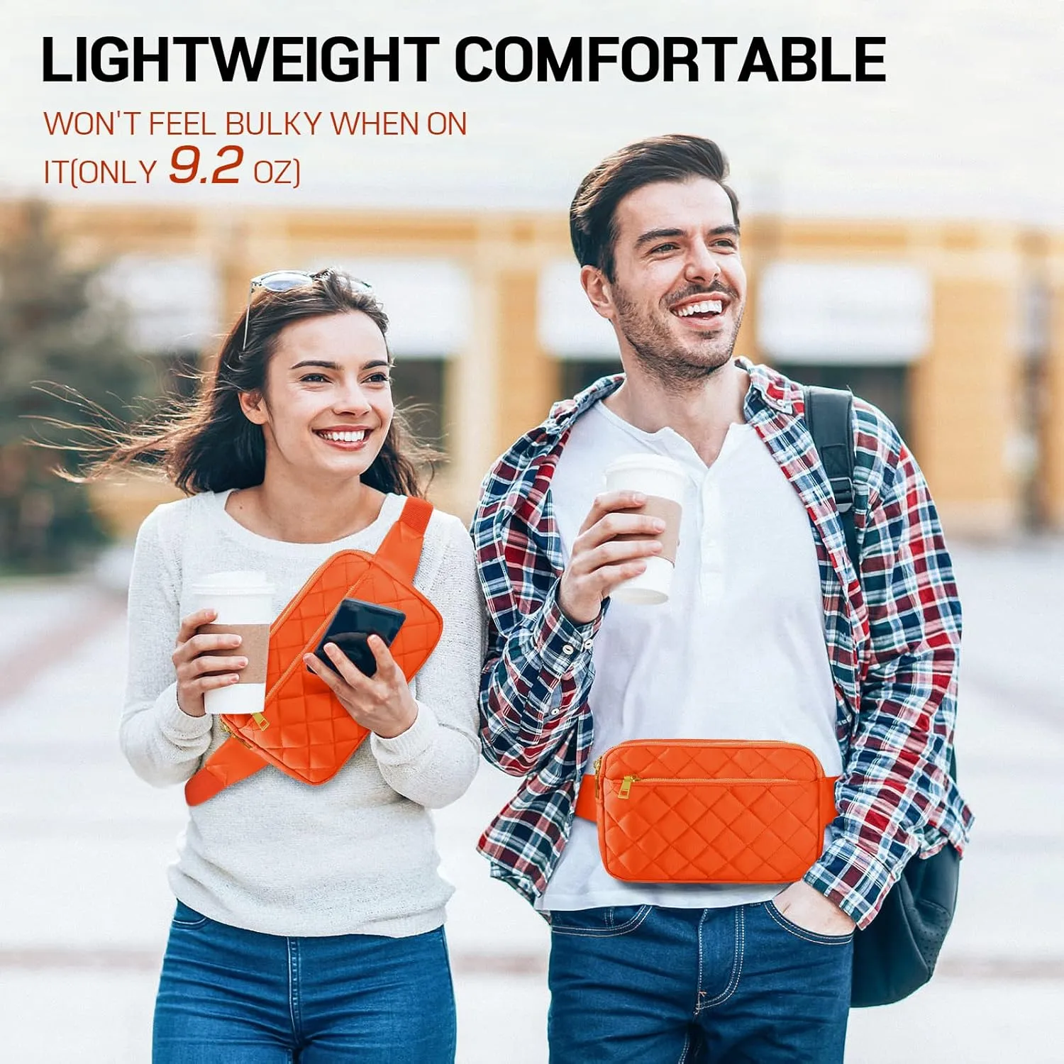 CXWMZY Fashion Fanny Packs for Women & Men, Girls Boys Teens Waist Bag Hip Bum Bag Cute Fanny Pack Casual Bum Bag with Multi-Pockets Adjustable Belts for Disney Traveling Cycling Running (Orange)
