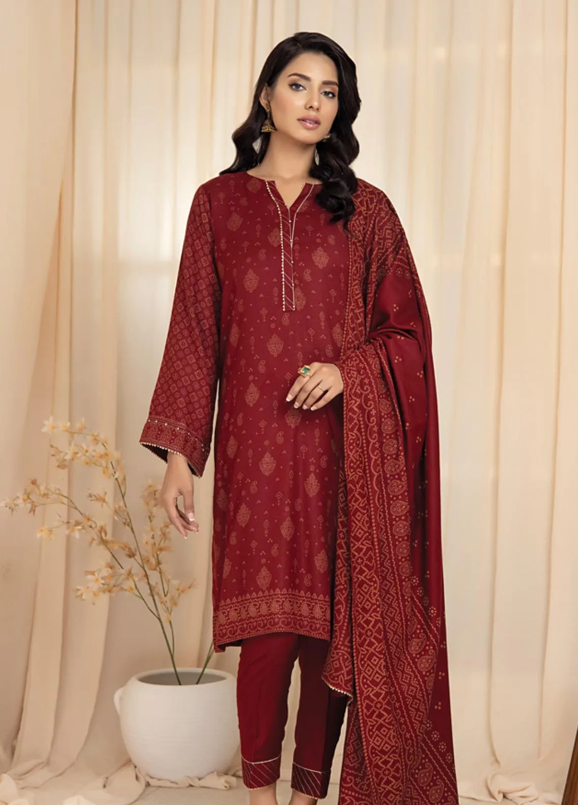 D#1005A LSM Lakhany Cashmi Vool Printed Collection 1022 V-1