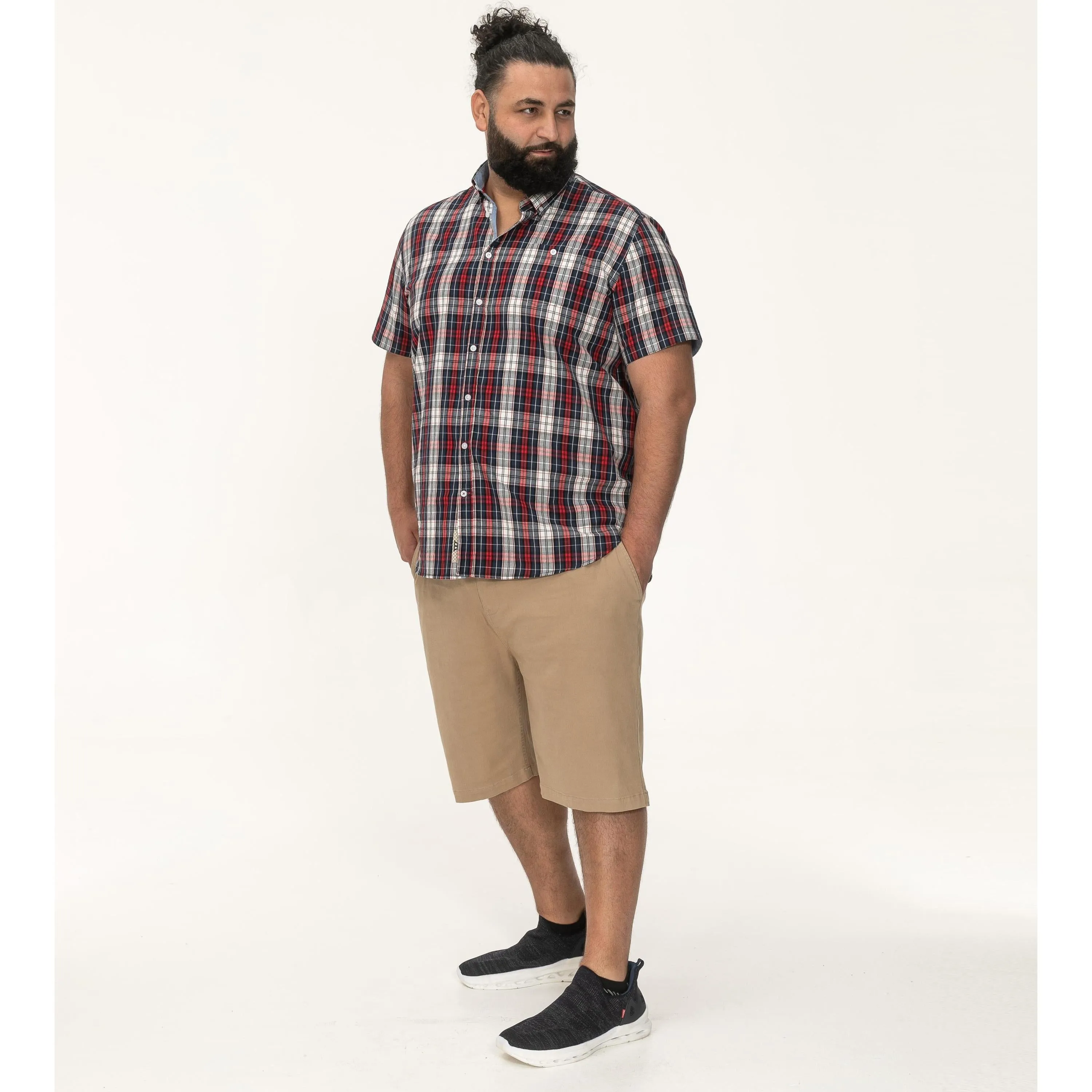 D555 Mens Shields Big & Tall Checked Short Sleeve Shirt