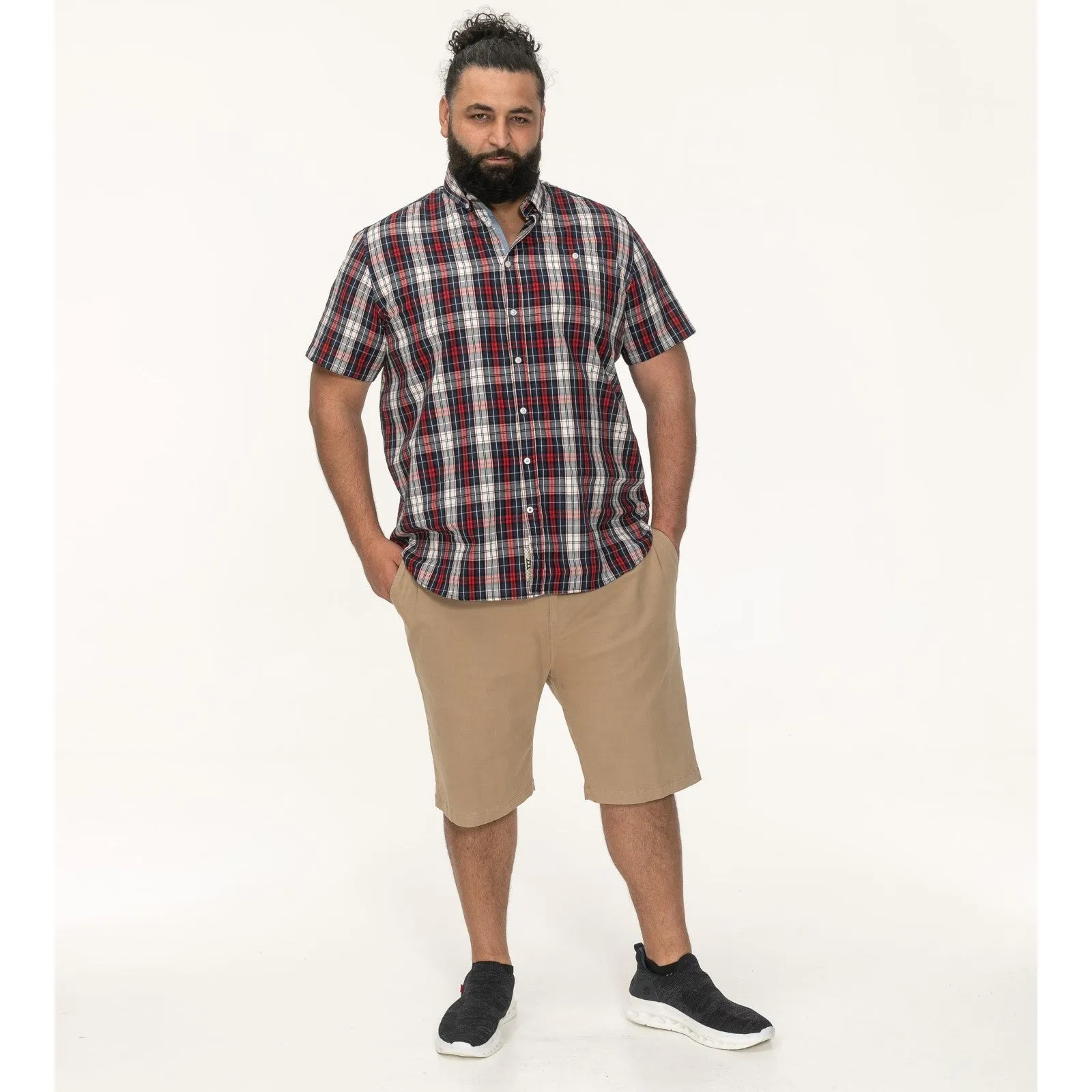 D555 Mens Shields Big & Tall Checked Short Sleeve Shirt