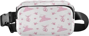 Dancing Ballerinas Silhoette Ballet Clothes Pink Star Belt Bag for Women Men Fanny Pack Small Waist Pouch Crossbody Bags for Outdoor Hiking Running Travel