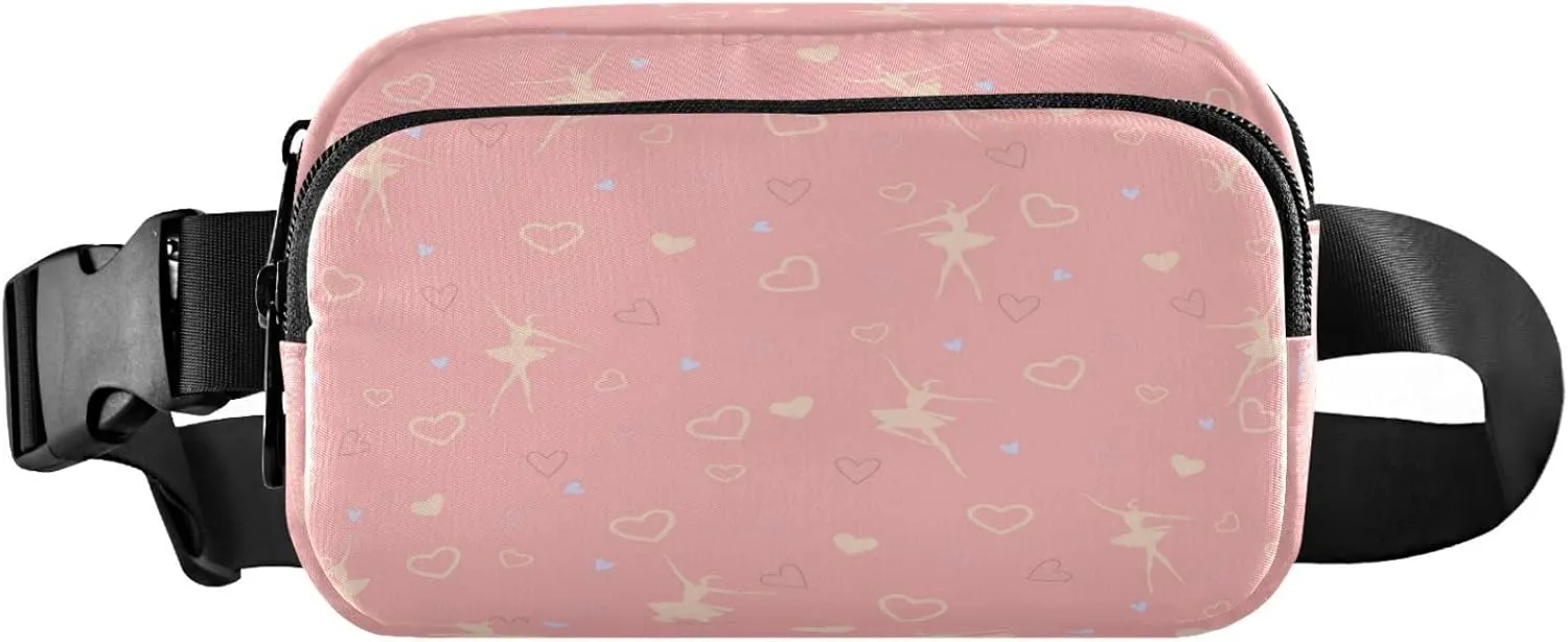 Dancing Ballerinas Silhoette Ballet Dancer Belt Bag for Women Men Fanny Pack Small Waist Pouch Crossbody Bags for Outdoor Hiking Running Travel