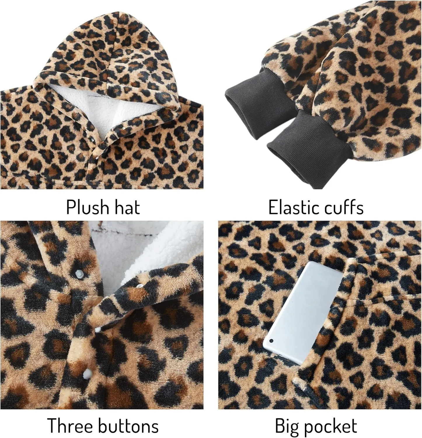 Degrees of Comfort Wearable Blanket Hoodie for Adults Women & Men - Cozy Warm, One Size Fits All