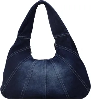 Denim Hobo Bag for Women - Trendy Jean Purses for Women Y2K Denim Shoulder Bag Slouchy Handbag