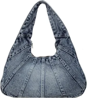 Denim Hobo Bag for Women - Trendy Jean Purses for Women Y2K Denim Shoulder Bag Slouchy Handbag
