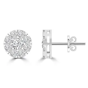 Diamond Cluster Stud Earrings