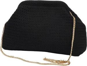 DIHKLCIO Summer Beach Woven Clutch Purses for Women 2025 Cloud Dumpling Pouch Purse Crossbody Bag Handbag Crochet Stripped