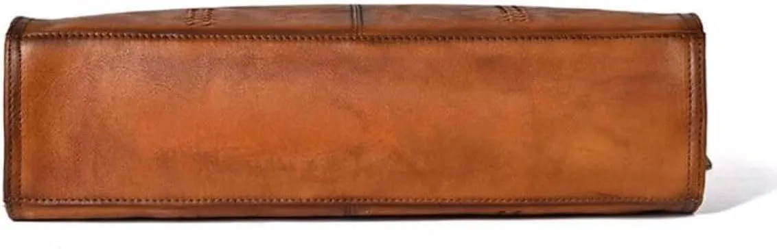 direfly Mens Laptop Bags Luggage Handbags Briefcases Genuine Leather Casual Daypacks Messenger Shoulder Bags(Black)