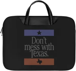 Don T Mess with Texas Laptop Case Slim Water Resistant Computer Bag with Handle Briefcase for Work