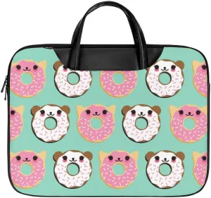 Donut Panda Laptop Case Slim Water Resistant Computer Bag with Handle Briefcase for Work