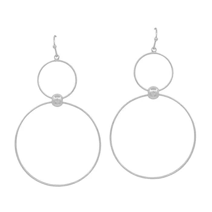 Double Circle Drop 2" Earring