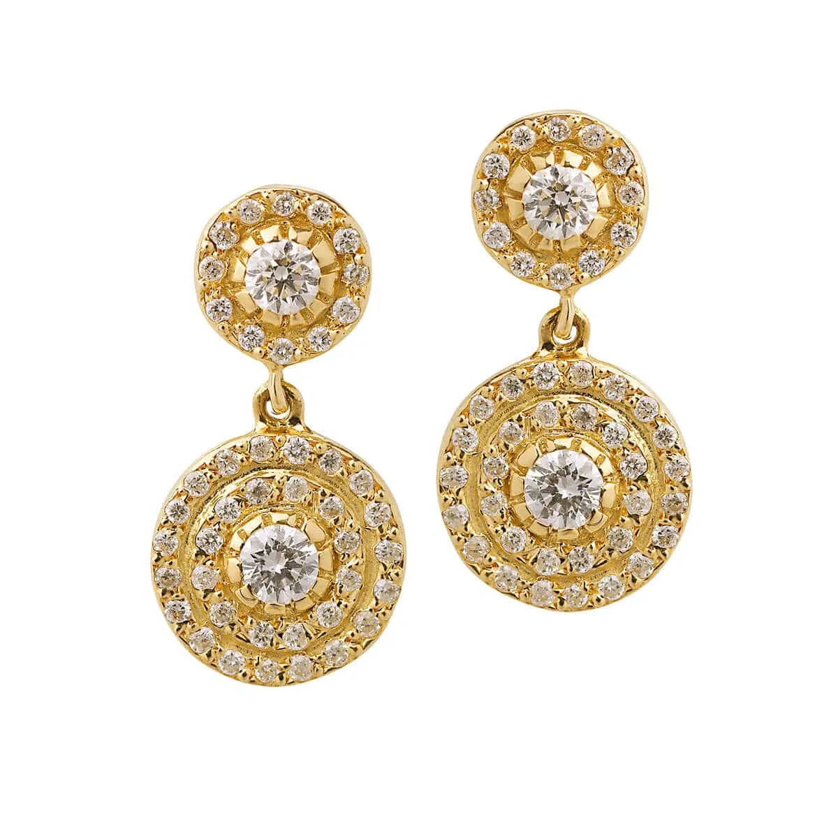 Double Solitaire Earrings Y-D