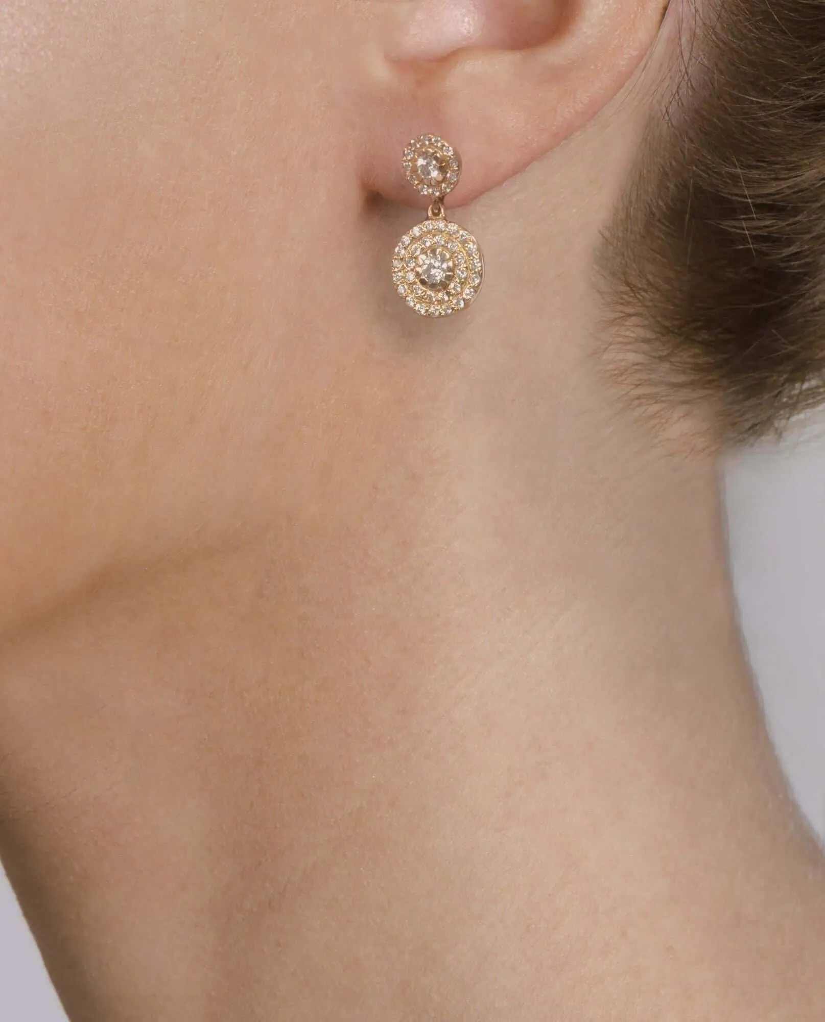 Double Solitaire Earrings Y-D